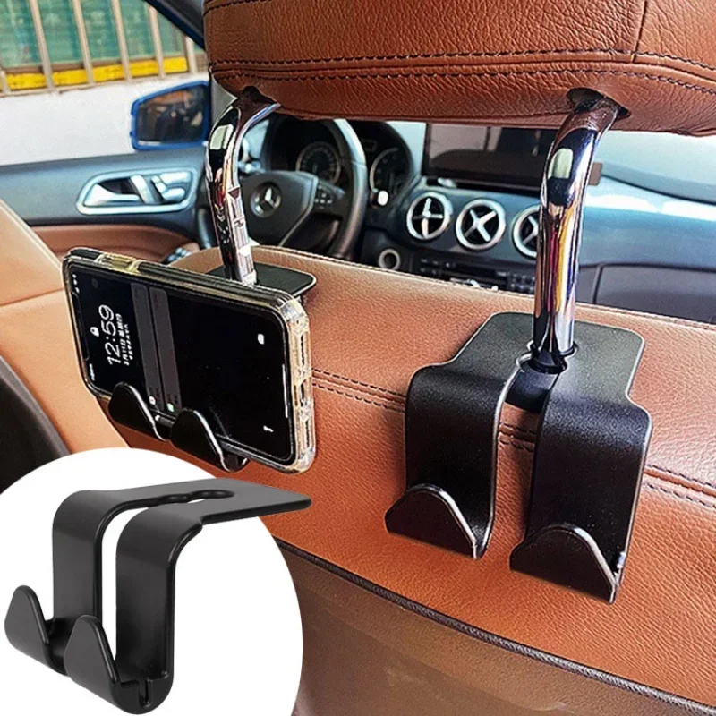 

Universal Car Headrest Back Hook Headrest Hanger Car Bag Pouch Clothes Hanging Hooks Duarable Fastener Clip Interior Accessories