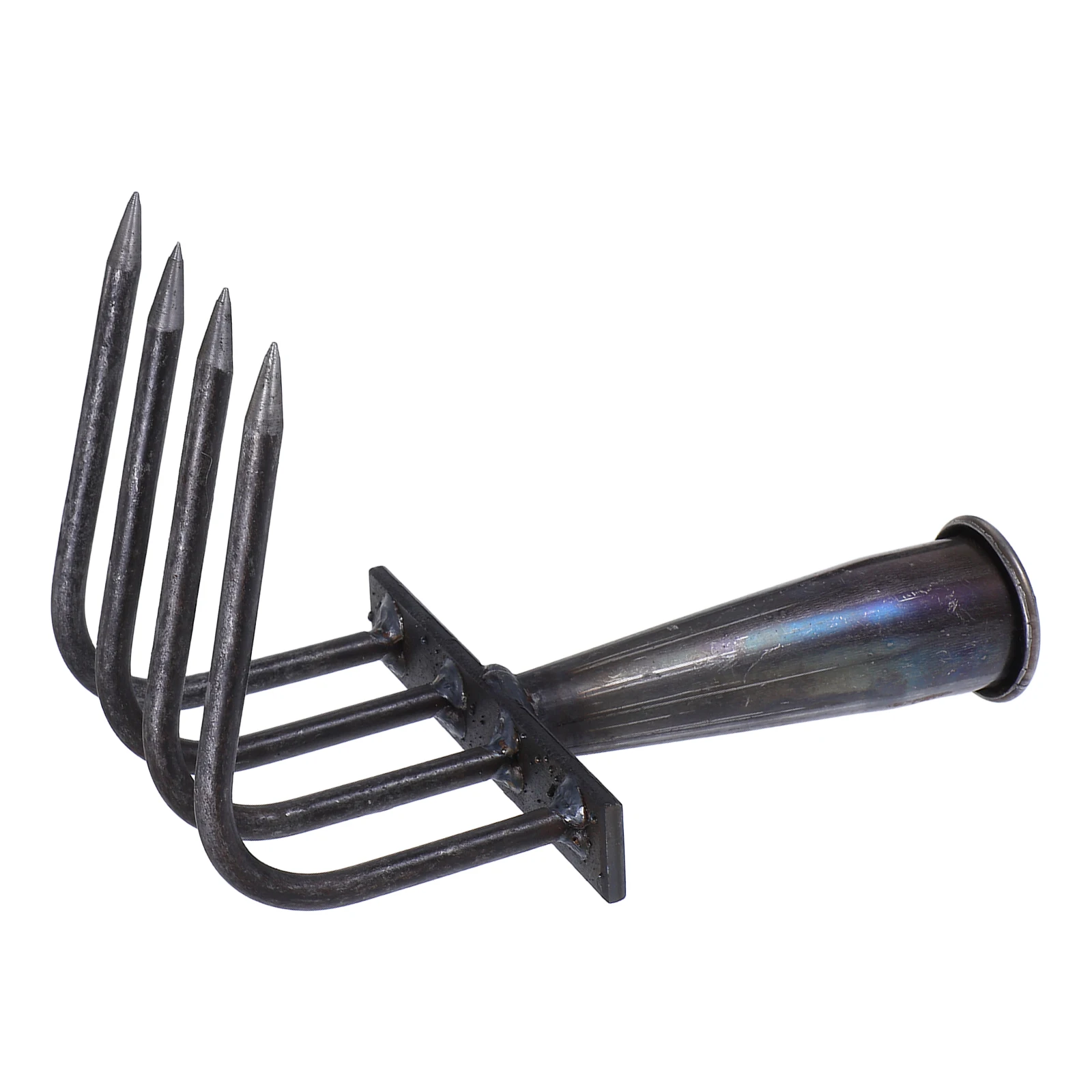

1pc Metal Rake Head Heavy Duty 4-Tooth Steel Garden Tool For Lawn Leaf Removal Small Rake For Landscaping Yard Maintenance