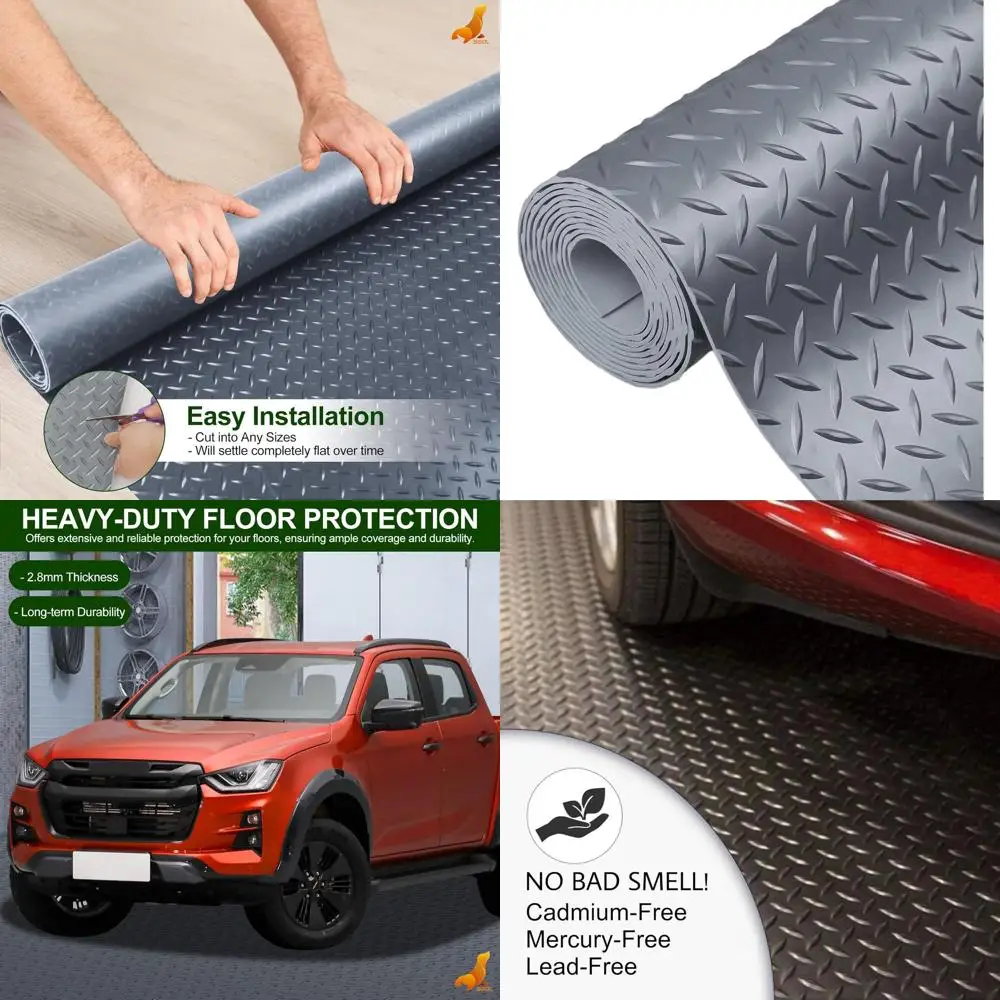 

Thick 2.8mm Heavy-Duty Parking Mat, Gray, Water/Stain Resistant for Commercial Garages and Golf Carts