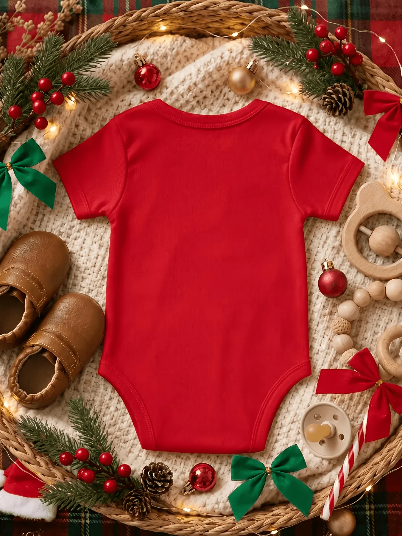 Christmas Newborn Triangle Bodysuit 100% Cotton Baby Boy Girl 