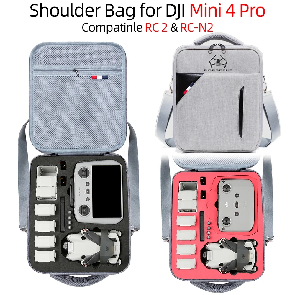 For DJI Mini 4 PRO Drone Body Remote Control Accessories Shock Resistant Storage Box Shoulder Bag Handbag