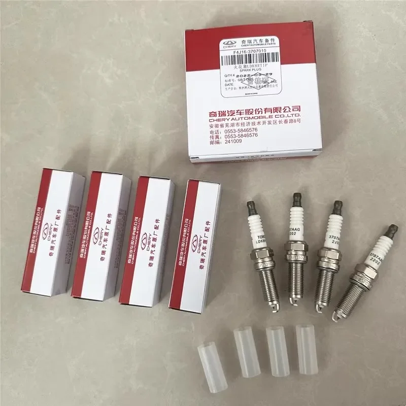 4pcs/set Car Spark Plug F4J16 For Chery JETOUR X70 Tiggo 5/7/8/5x Arrizo 5/7/6/ GX E4T15/E4T16 Engine 1.5T/1.6T F4J16-3707010