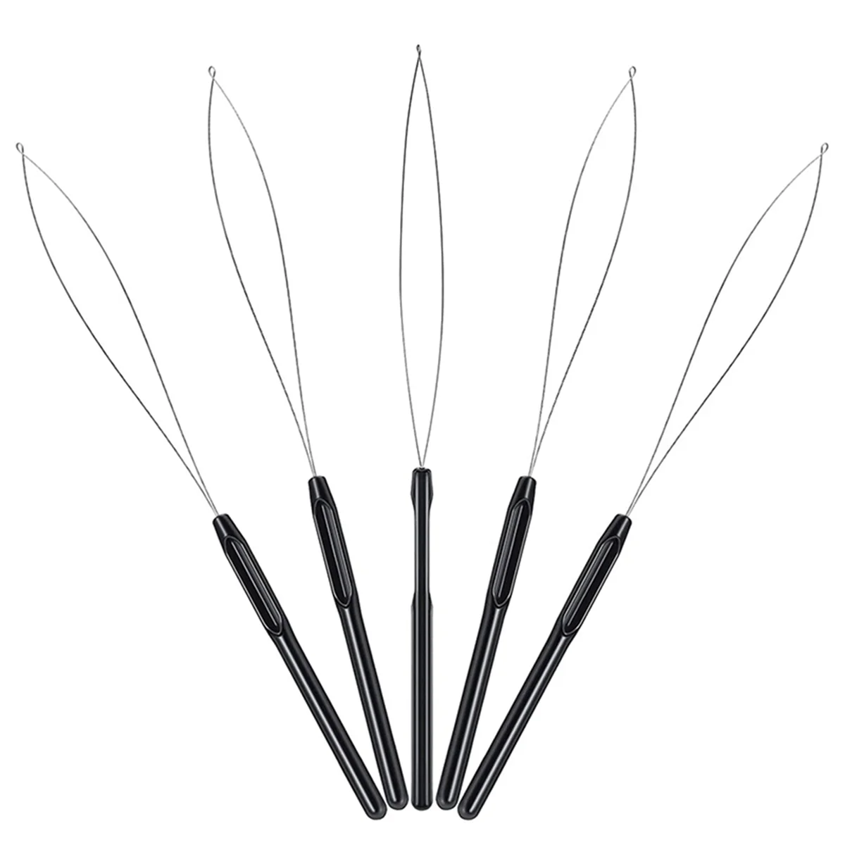 40 قطعة من أداة خطاف وصلات الشعر المكونة من 40 قطعة وأداة خرز ذات حلقة سوداء لتطويل الشعر أو الموسع #2