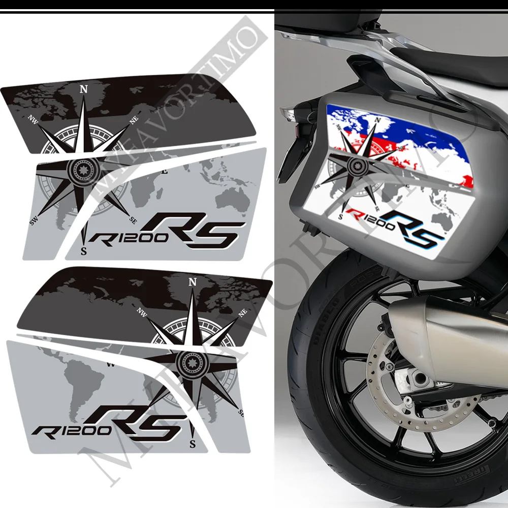 For BMW R1200RS R 1200 RS Motorcycles Trunk Sticker Side Case Pads Aluminium Cases Emblem Logo Stickers Decals Protector