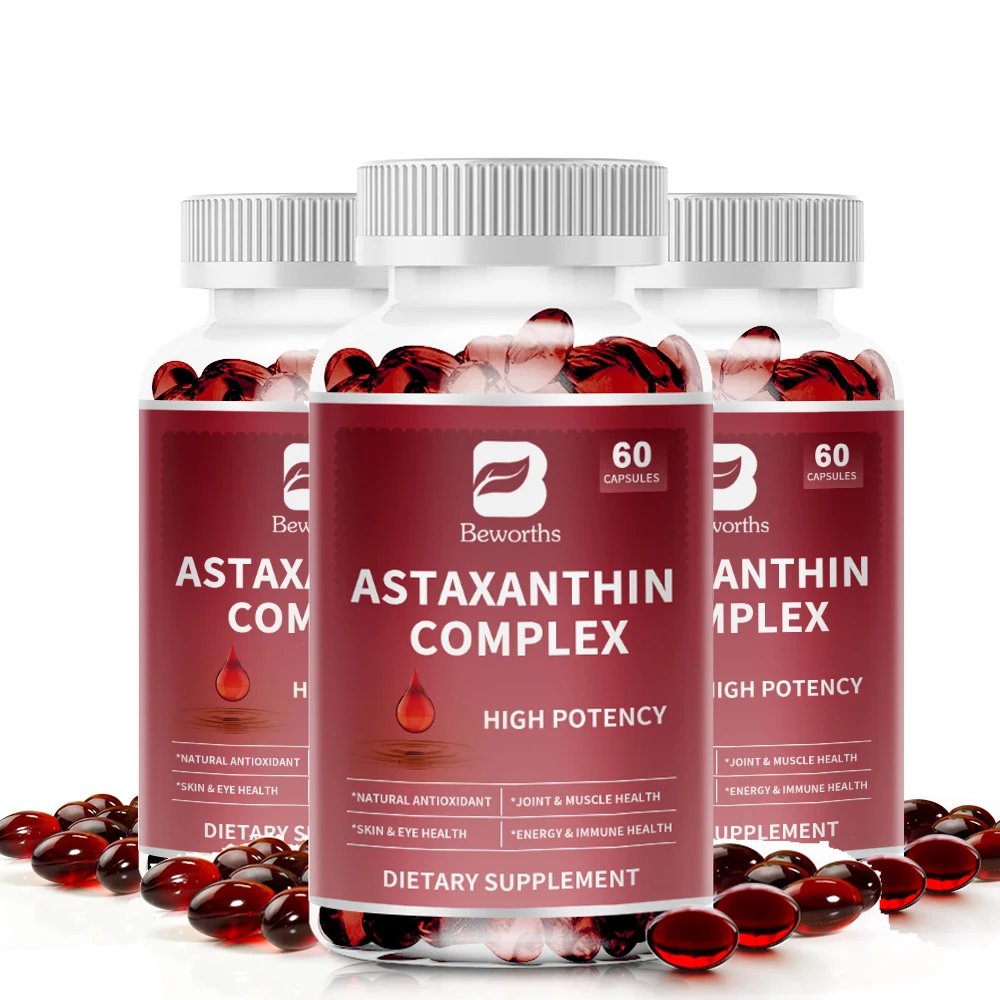 

Beworths Astaxanthin Capsules 20mg Promotes Cell Health and Accelerates Metabolism supporting Eyes, Joint & Skin Health ﻿