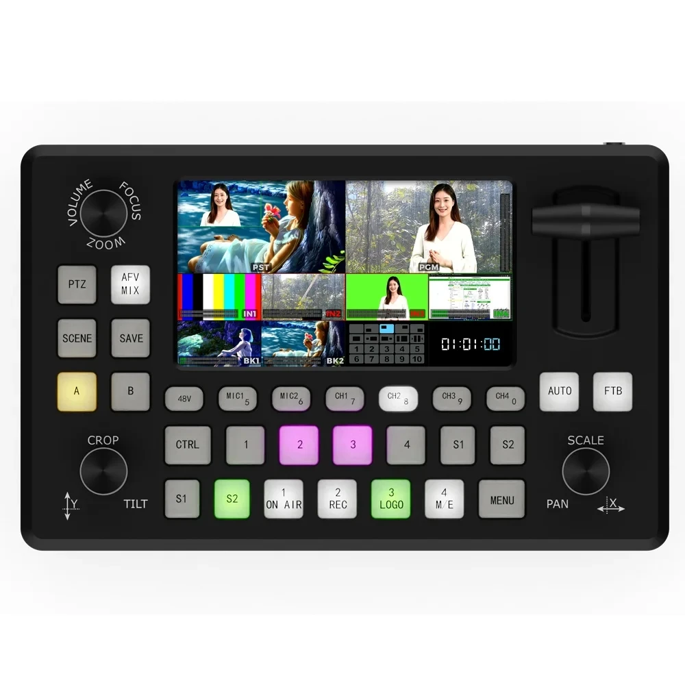 

UVLIVE M/E Video Switcher Mixer 4 HD*MI-Compatible Muliti- Live Streaming Broadcast Switcher VS NEOLIVE R2 Plus