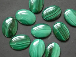 Wholesale 2ps/lot Natural Malachite Bead 8x10mm 10x14mm 12x16mm 13x18mm 15x20mm,30x40mm Oval Gemstone Cabochon Ring Face