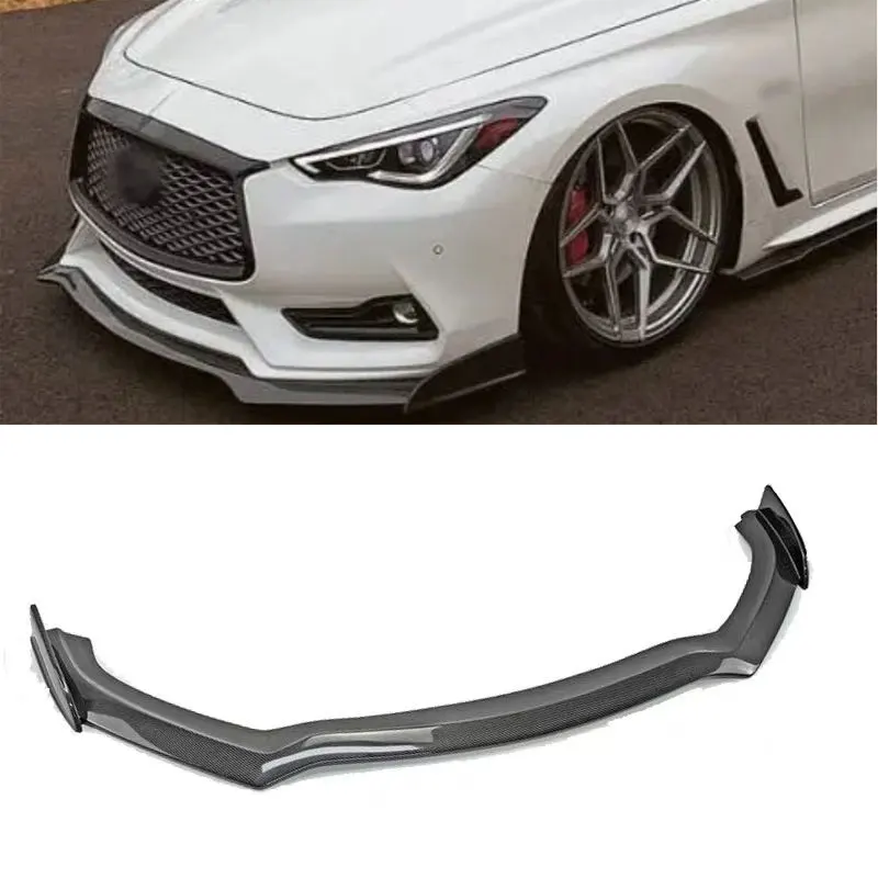 Для Infiniti Q60 CV37 17 и далее V Тип Углеродное волокно Передний бампер Диффузор Губа