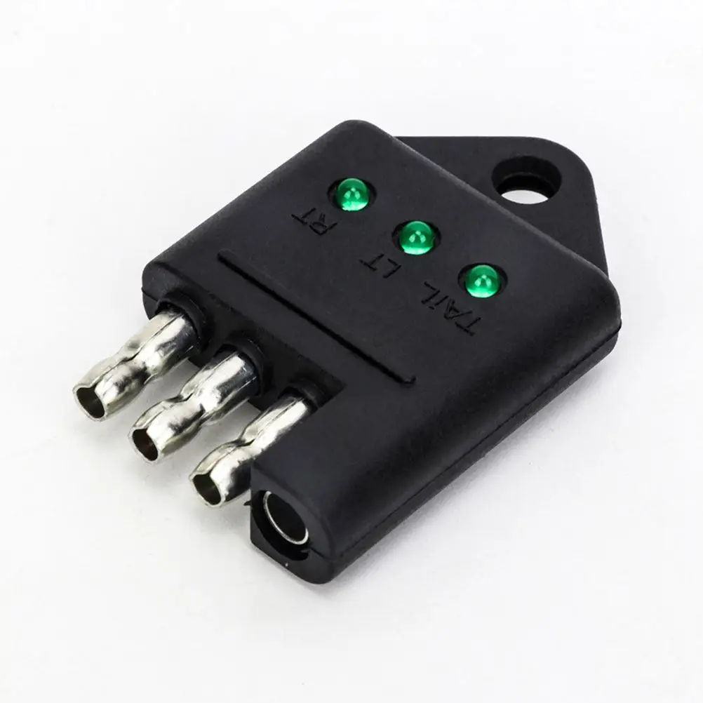 2 Pezzi Tester Connettore Cablaggio Rimorchio 4 Pin, Adattatore per Test Circuito Luci Rimorchio, Adattatore Spina Camper