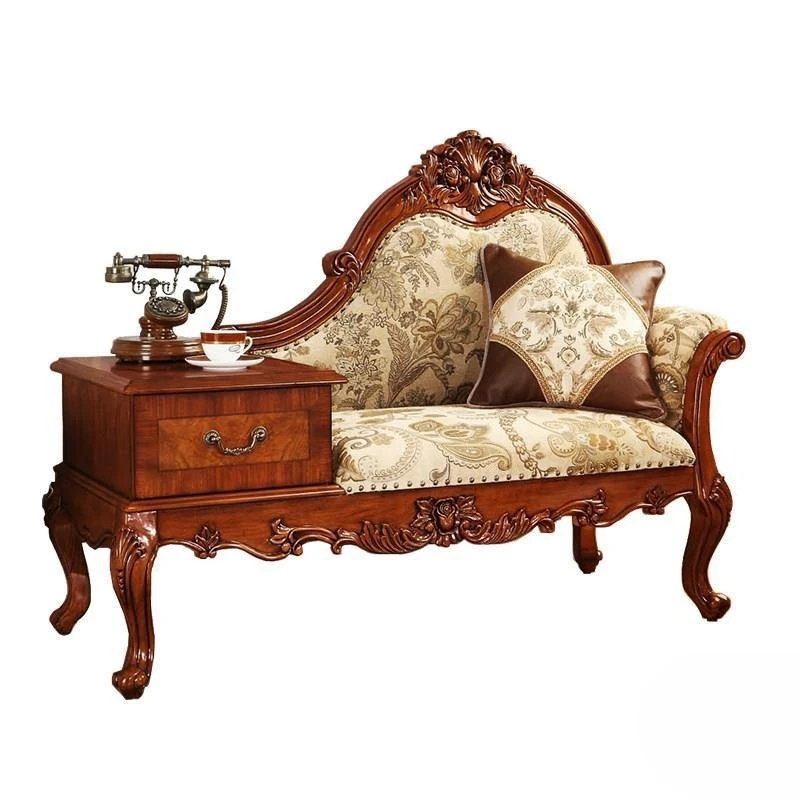 

American telephone chair European chaise longue Solid wood chaise longue
