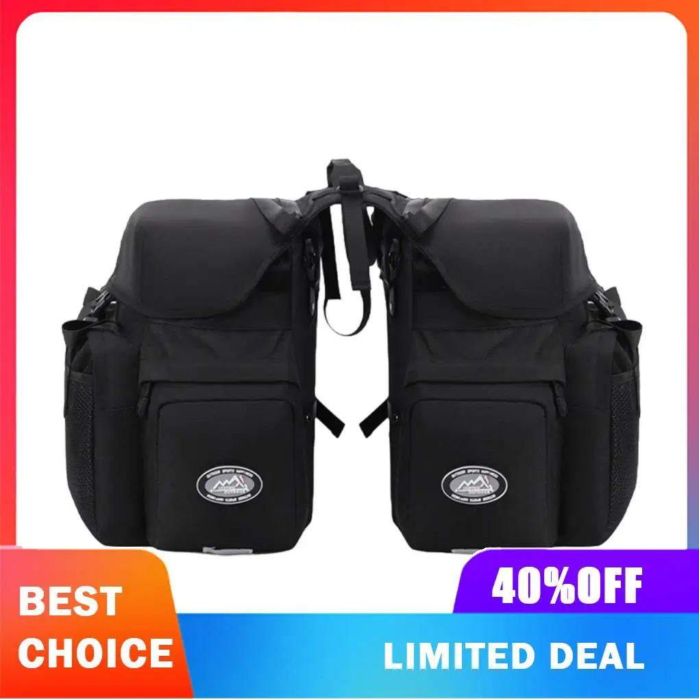 

Cycling Bag For Rear Rack Durable And Waterproof Large Capacity For Long Distance Mountain Bike Bag Coffee color