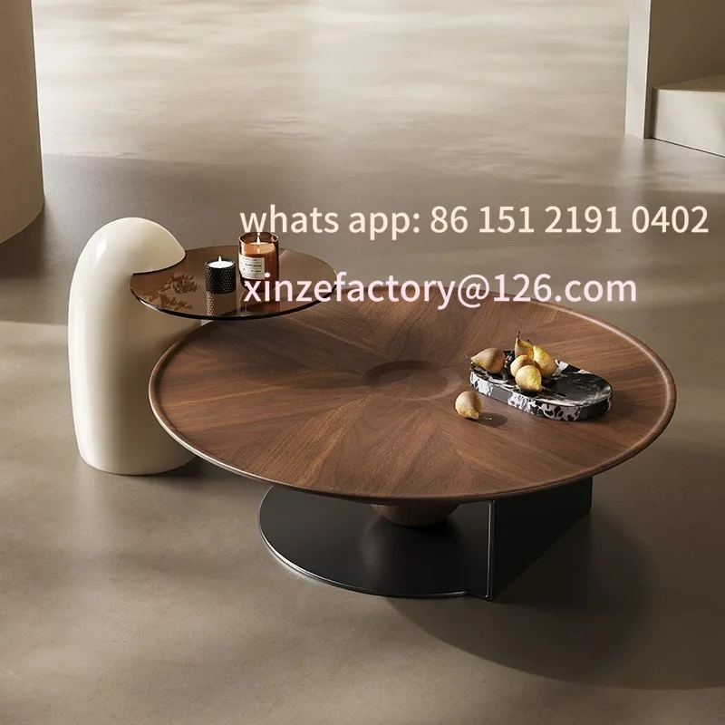 

Customizable Italian coffee table light luxury coffee table designer round antique