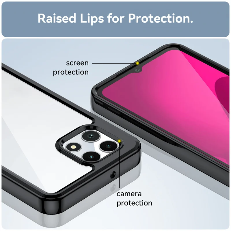 T-Mobile REVVL 7 Revvl7 Case Hybrid Rugged Hard Protection TPU Bumper Crystal Clear Armor Back Cover Case for T-Mobile REVVL 7
