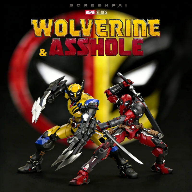 marvel-1-9-deadpool-wolverine-plastic-model-kit-action-figure-assembly-toy-posable-joints-anime-gk-with-stand-home-ornament-gift