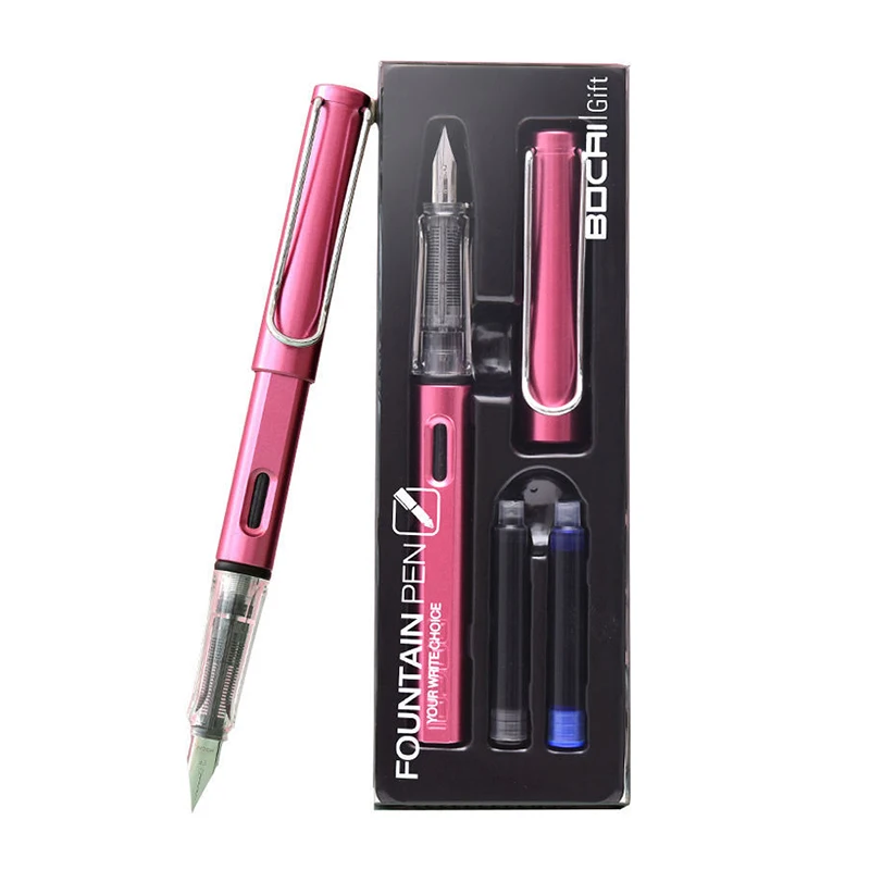 1Set Klassieke Multicolor Vulpen Set Vervangbare Inkt Navulling Handtekening Pen Student Schrijven Business School Kantoorbenodigdheden