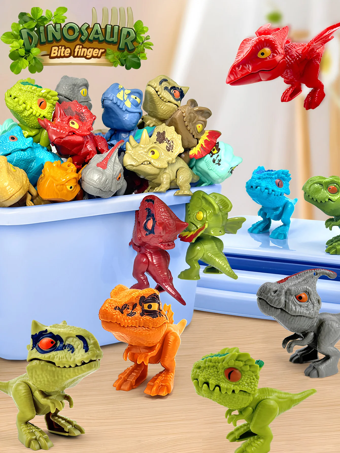 

6/12/24 PCS Finger Biting Dinosaur Tyrannosaurus Model Toys Movable Joints Simulation Dinosaur Bite Fingers Toys Festival Gift