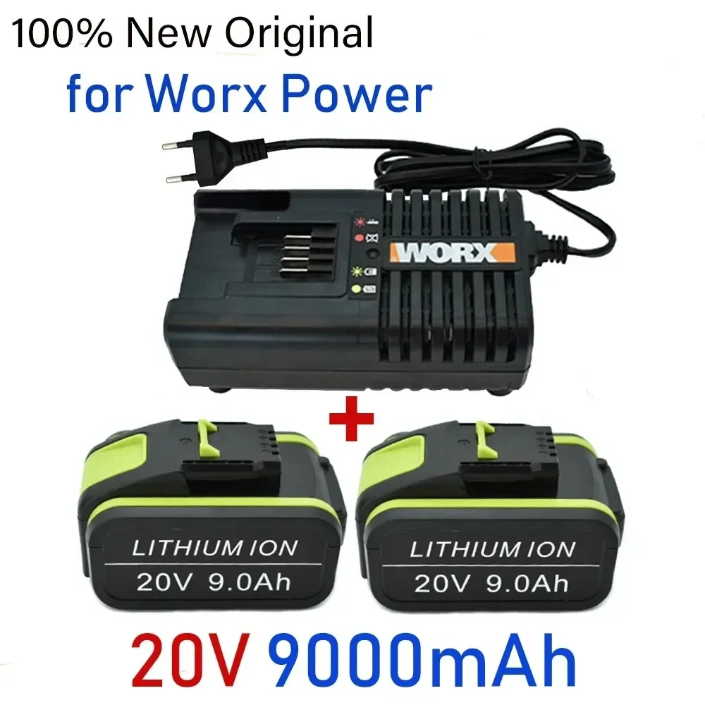 Replacement of WORX 20V 9Ah Rechargeable Lithium Battery Electric Tool WA3551 WA3553 WX390 WX176 WX178 WX386 WX678 with Charger