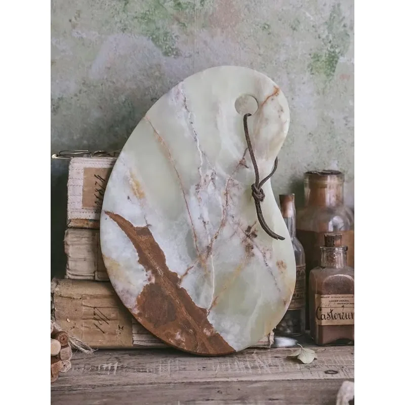 Natural jade tray art decoration design and French style sushi bread coffee shop decorative tray fruit plate
