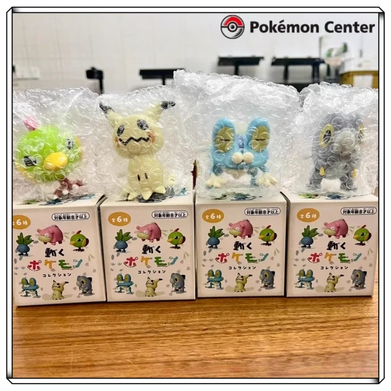 Genuino PokéMon centro errante caja ciega juguete de cuerda figura de acción Oddish Slowpoke Froakie Natu Mimikyu Aron juguete coleccionable