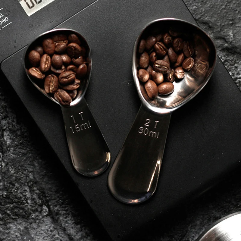 

2Pcs Coffee Scoops Kitchen Measuring Spoon Set Coffee Milk Powder Spoon Stainless Steel Measuring Spoon Scoop Coffee Accessories