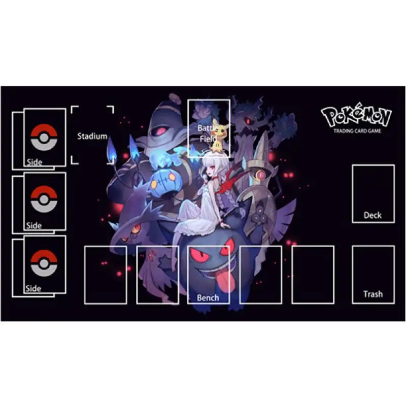 60*35*0.2cm Anime Pokemon GAME PTCG Dedicated Card Playmat Battle Against Gengar Series Hobbies Collection Gifts Toys