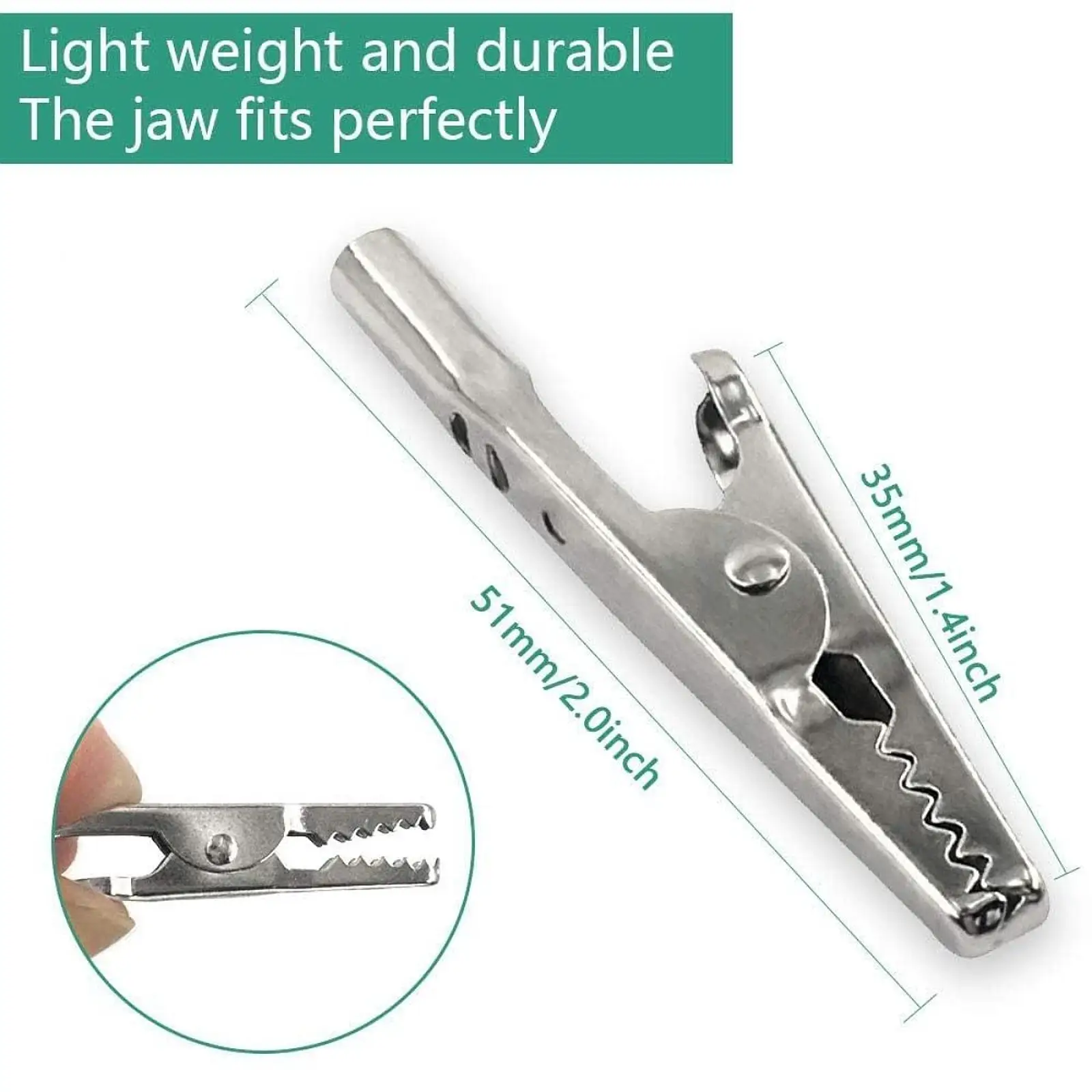 50 قطعة مشبك التمساح المعدني ، مشابك التمساح متعددة الوظائف 51 مللي متر مشابك زنبركية للاختبار الكهربائي العمل مختبر الحرفية #6