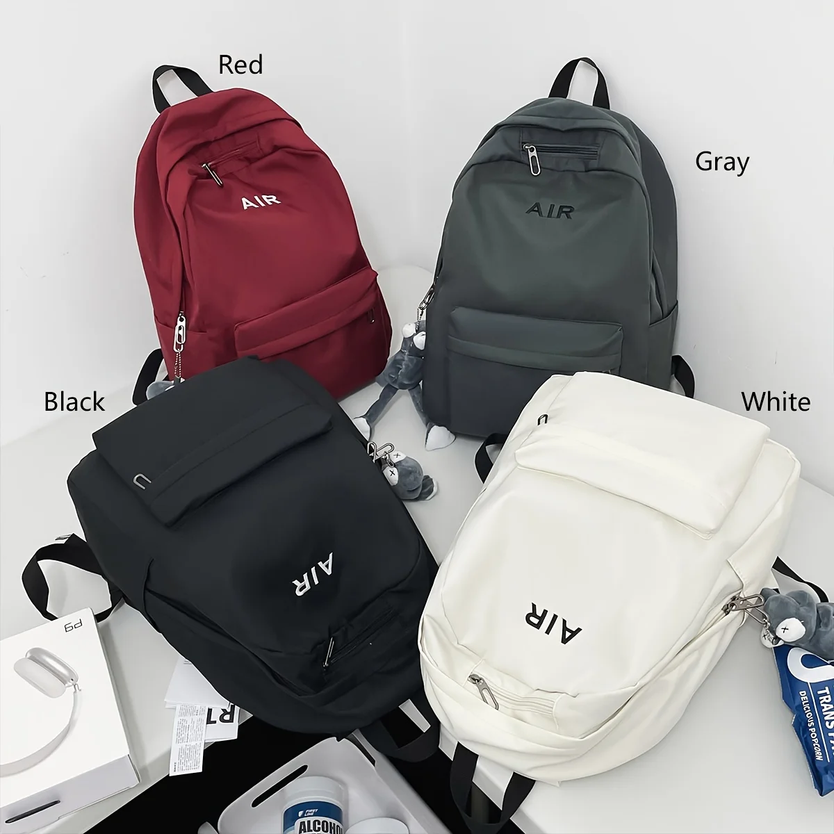 fashionable brand backpack simple large capacity men\'s travel backpack casual japanese style female junior high school student high school college