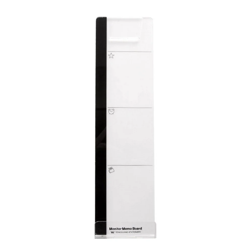 Placa de memorando para monitor, painel lateral transparente para tela de computador, camada protetora removível, nota de mensagem multifuncional criativa