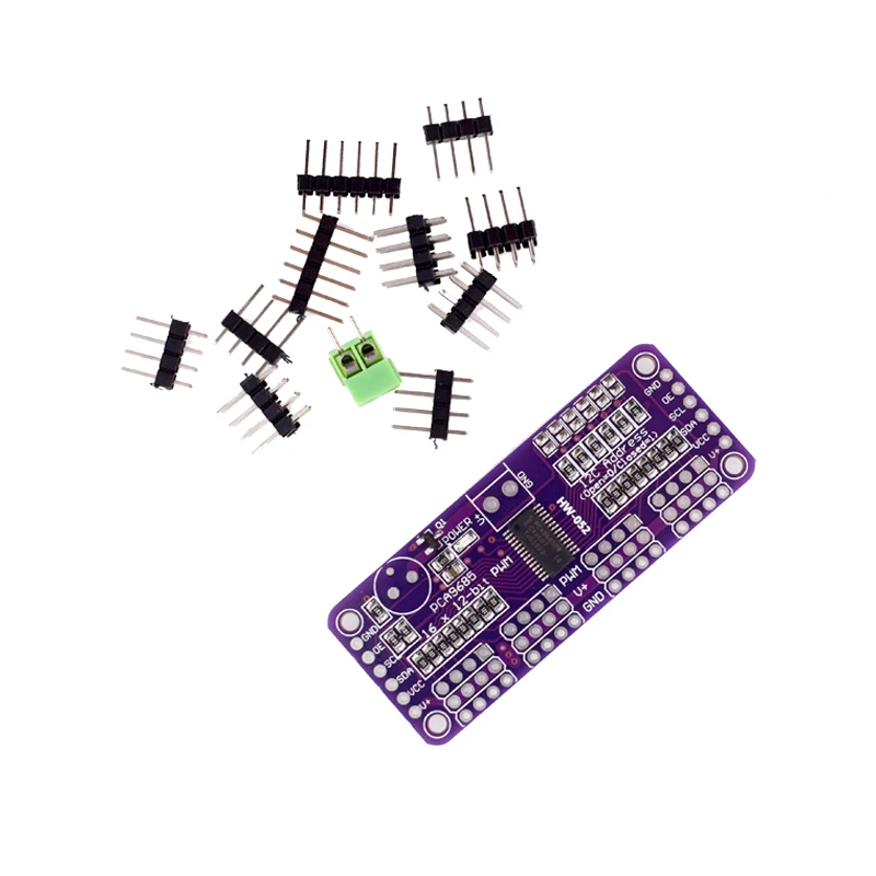 Contrôleur PWM Servo Control Tech, 16 canaux, 12 bits, Fm, bus I2C, PCA9685