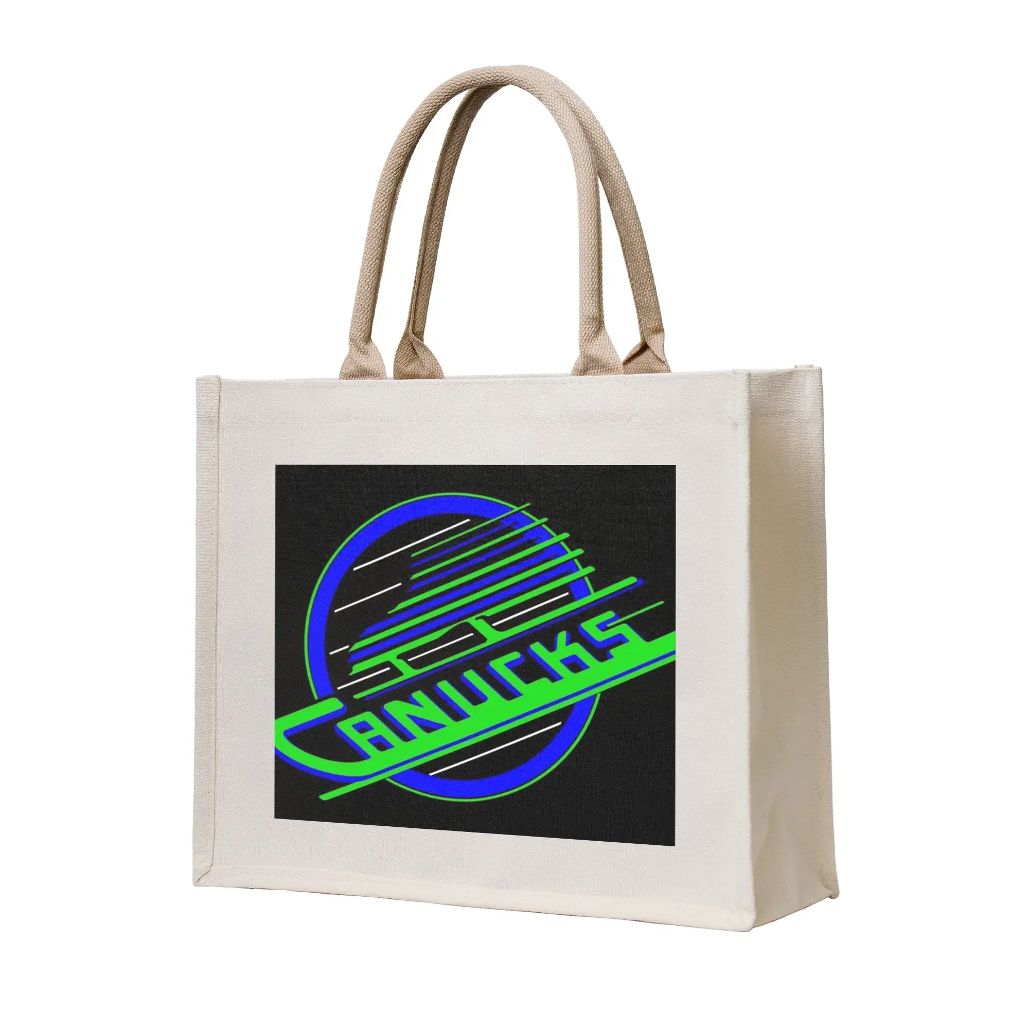 

Сумки для покупок Vancouver Hockey Canucks, холщовая сумка-тоут, многоразовая женская сумка-тоут на плечо, дорожная сумка