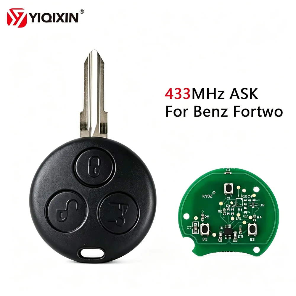 

Remote Car Key Keyless Entry For Mercedes Benz Smart Fortwo 450 Forfour 451 Roadster City Coupe Cabrio 1998-2006 433Mhz ASK Fob