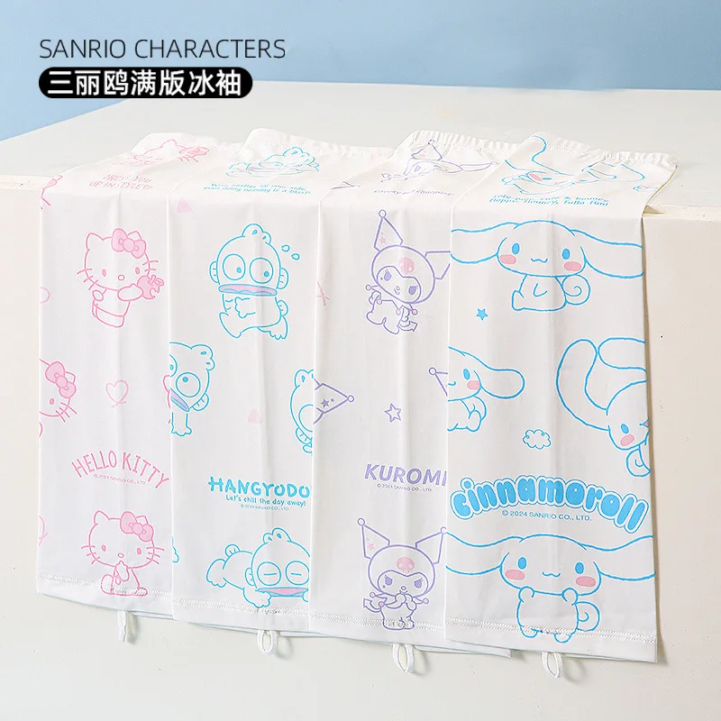 

Sanrio Cartoon Sunscreen Ice Sleeves Kawaii Cinnamoroll Hangyodon Hellokitty Kuromi Outdoor Sunscreen Breathable Sleeves