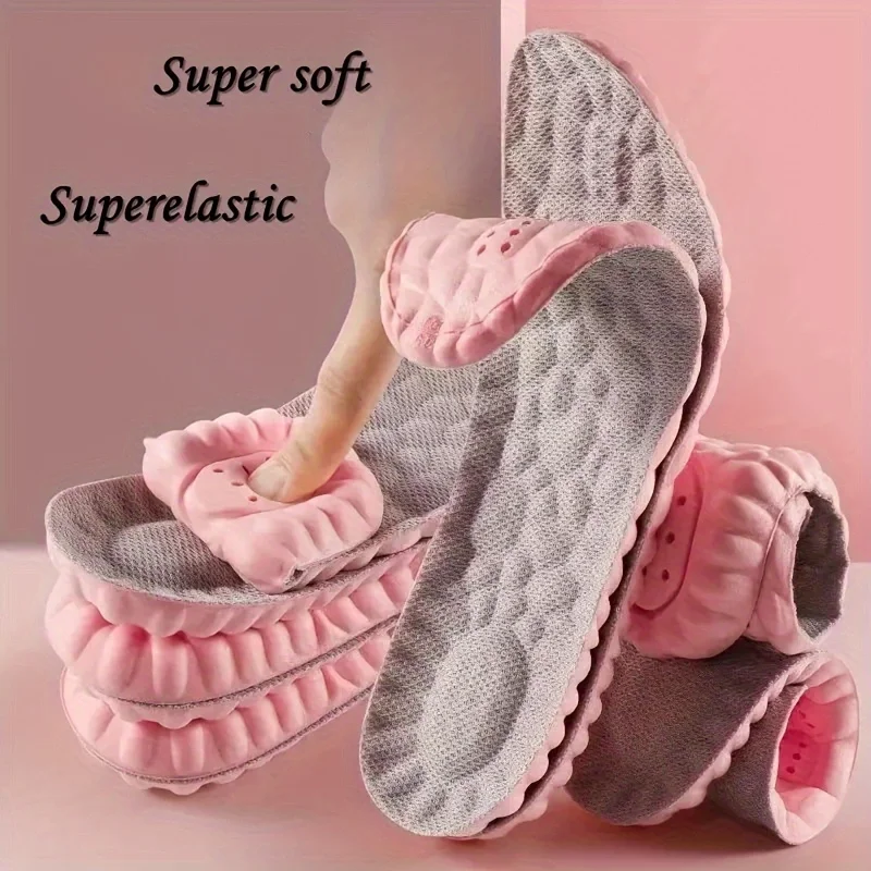 

Extremely Soft Women's Comfortable Insoles - Adaptive Elasticity, Breathable and Sweat-Wicking - Perfect for Sports and Casual Shoes, Pink, Size 35-45