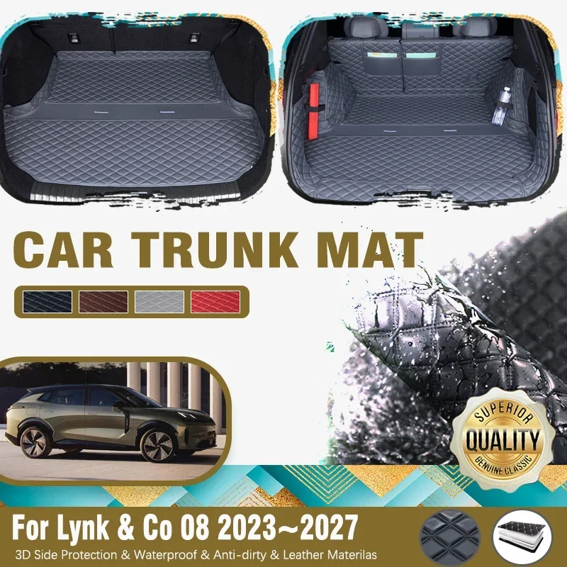 

Car Rear Trunk Mats For Lynk & Co 08 EM-P 2023 2024 2025 2026 2027 Leather Pad Storage Cover Cargo Liner Carpet Auto Accessories