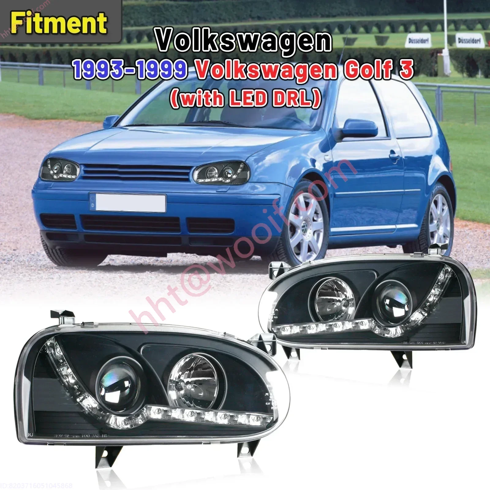 Winjet Factory Golf 3 Head Front Lamp light Headlights For  vw Golf 3 mk3 1992 1993 1994 1995 1996 1997
