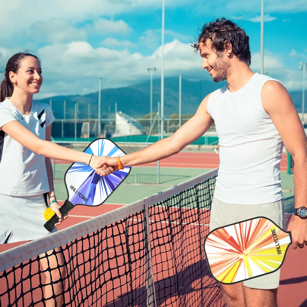 

Pickleball Paddles Set of 2 for All Skill Levels, Fiberglass Surface with Polypropylene Honeycomb Core, Includes Carry Bag & Gri