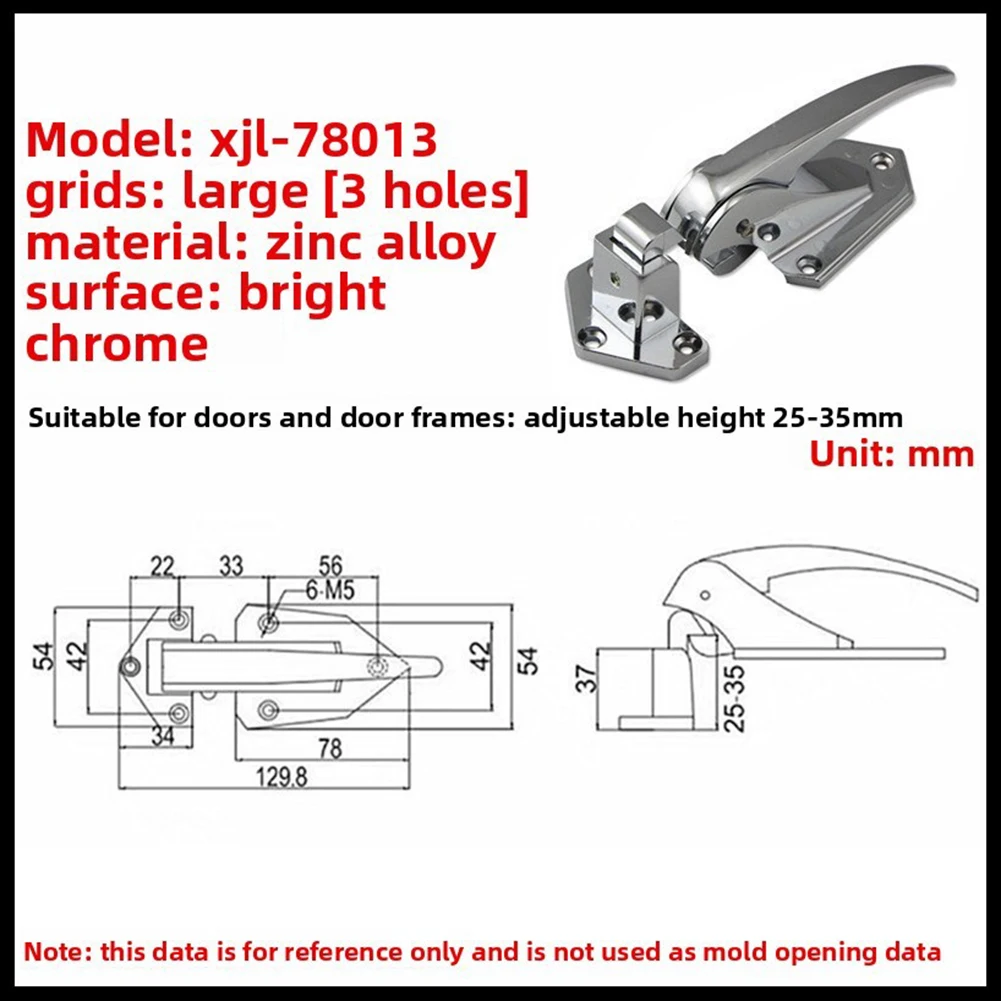 Oven Door Lock Handle Made of Stainless Steel with Adjustable Fit to Support Multiple Oven Door Thickness Standards