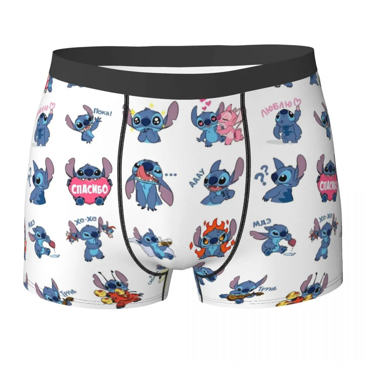 

Stitch Underwear Cartoon Kawaii Comfortable Panties Printed Boxer Brief For Men 3D Pouch Plus Size Boxer Shorts