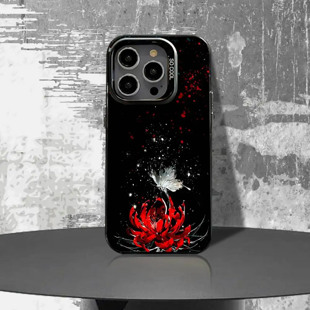 حافظة هاتف طوكيو غول ريد سبايدر ليلي لهاتف آيفون 16,15,14,13,12,11,Pro,XS,Max,Plus,Mini,SE4,E غطاء أسود غير لامع مقاوم للصدمات #2