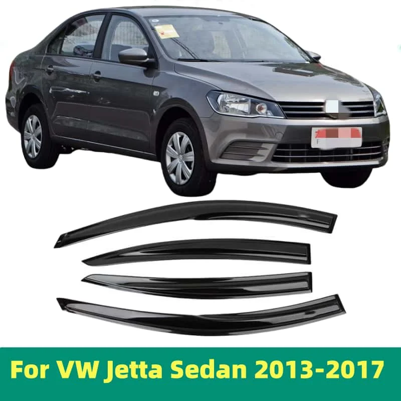 For VW Volkswagen Jetta Sedan 2013 2014 2015 2016 2017 Window Visor Side Vent Rain Guard Deflectors Shade Shield Shelter Cover