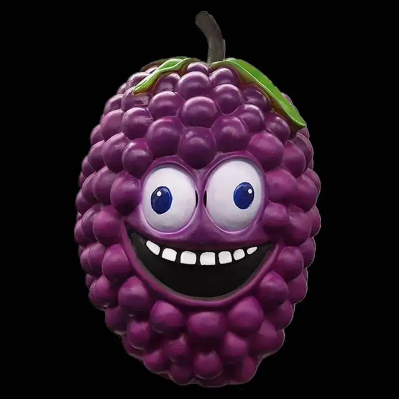 Realistic Fruit Headgear Full Face Funny Sand Sculpture Performance Props Vegetable Pineapple Grape Pumpkin Durian Mask view 5
