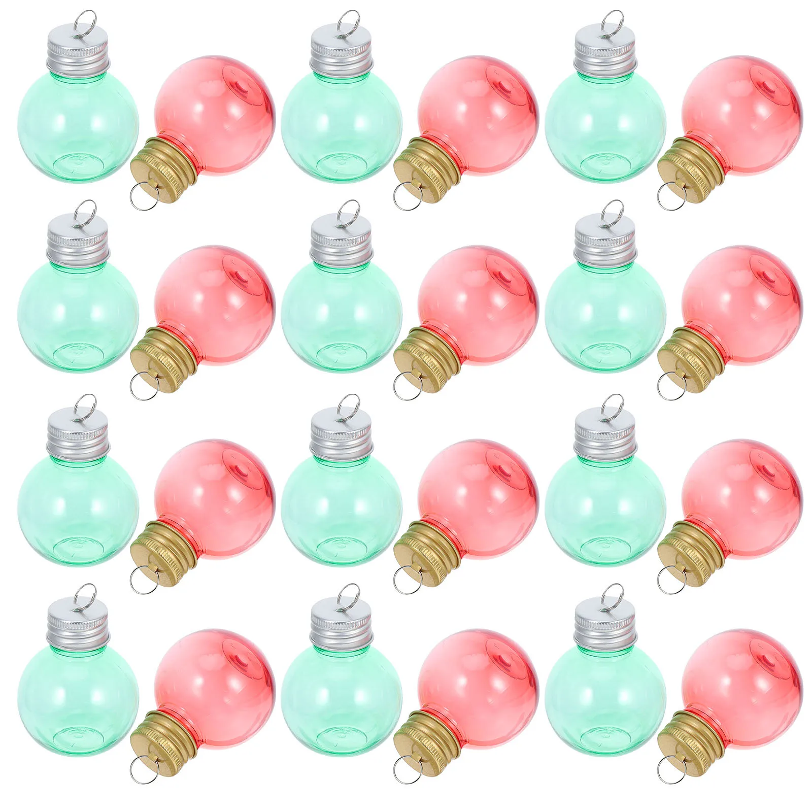 

24pcs 50Ml Clear Plastic Fillable Ornaments For Christmas Decorations Craft Sand Art Diy Wish Bottles Holiday Party Home Travel