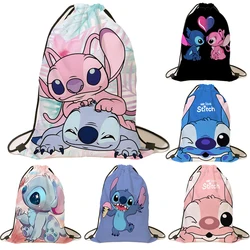 Disney Stitch Drawstring Bag Boys Girls Cartoon Drawstring Backpack Party Gifts Drawstring Bags Birthday Party Decorations