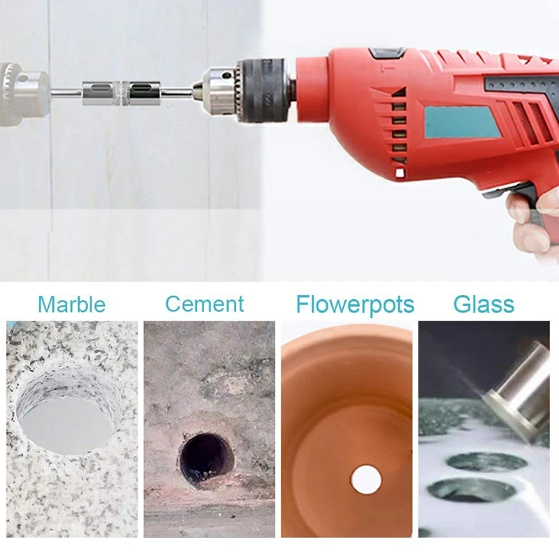 เพชรเจาะบิตกระเบื้องเลื่อยชุด 16 PCS Hole Core เจาะรูชุดเจาะ Bits ชุดสําหรับกระเบื้อง, แก้ว, หินอ่อน