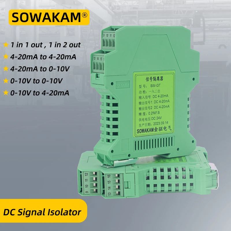 DC Signal Isolator Isolated Converter Isolation Sensors Current Voltage Transmitter Multiple Input Multiple Output 4-20MA