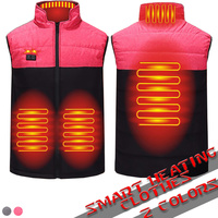 4/9 Area Smart Heating Clothes Winter Windproof Cycling Hiking USB Charging Warmer Jacket Washable Outdoor Sports Vest Unisex