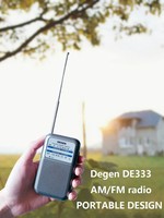 DEGEN DE333 AM / FM Dual Band High Sensitivity Semiconductor Radio Receiver Portable Mini Handle Recorder Built-in Speaker