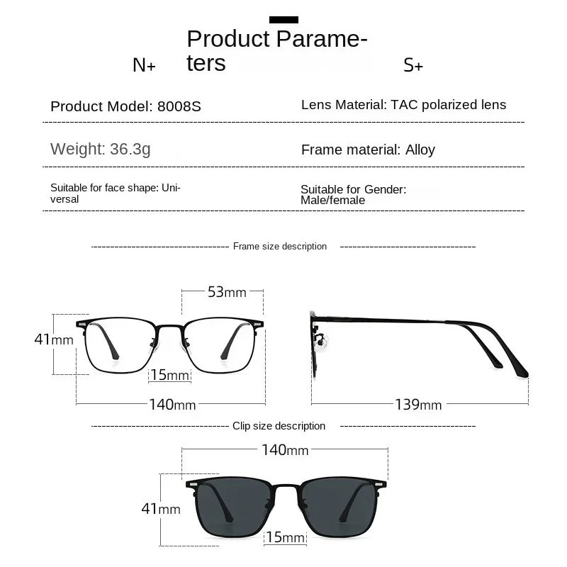 3 v 1 polarizační magnetický brýle proti slunci muži klip na brýle ženy stín jízda předpis krátkozrakost optic formulovat ne diopter