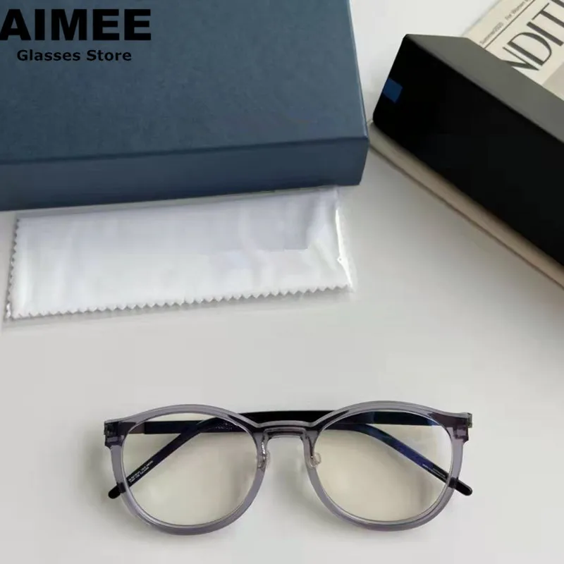 Denmark Brand Round Titanium Glasses Frame Ultralight Men Women Horn Eyeglasses High Quality Handmade Spectacles Frames New