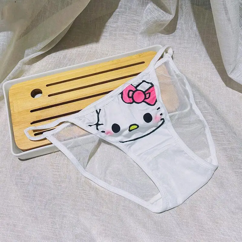 Y2K Panties Anime Hello Kitty Girls Sexy Thong Kawaii Cartoon Women Japanese Style Ice Silk Girls Student Cute comfort Briefs